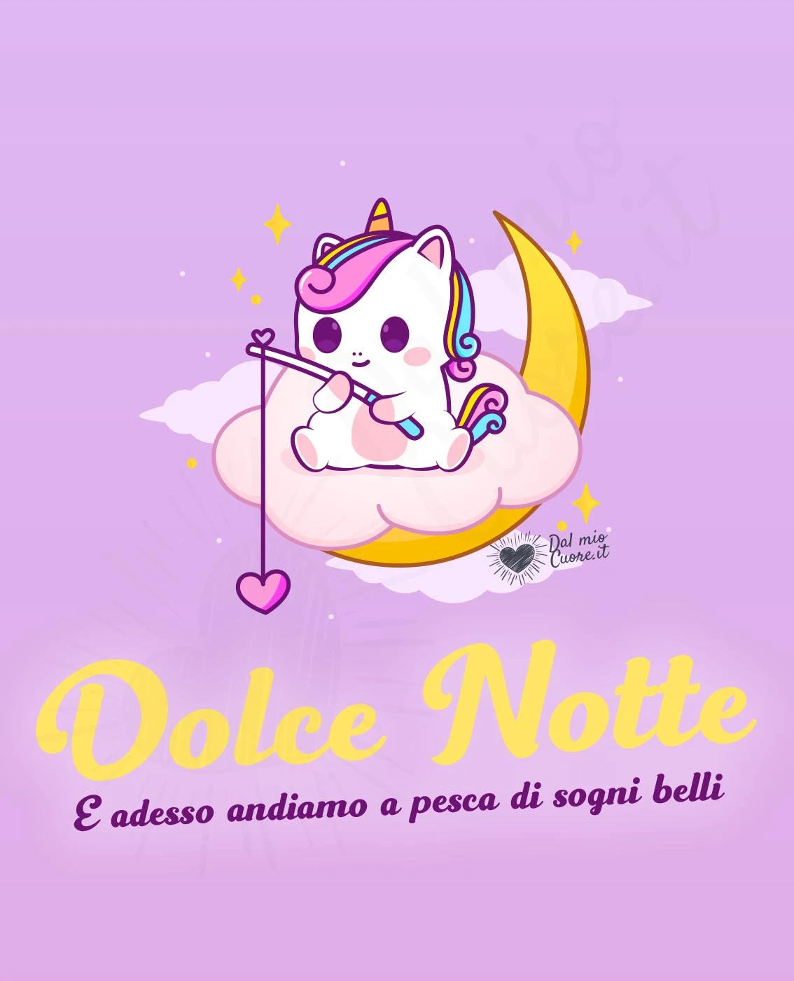 Dolce notte!E adesso andiamo a pesca di sogni belli!