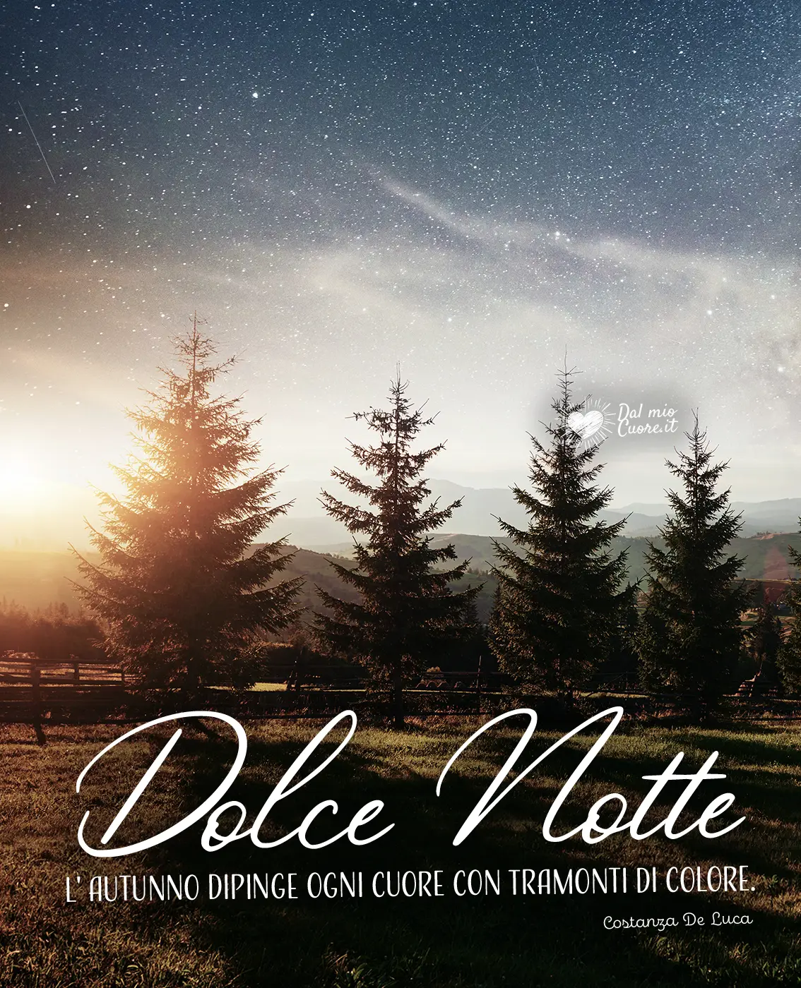 Dolce notte. L' Autunno dipinge ogni cuore con tramonti di colore.