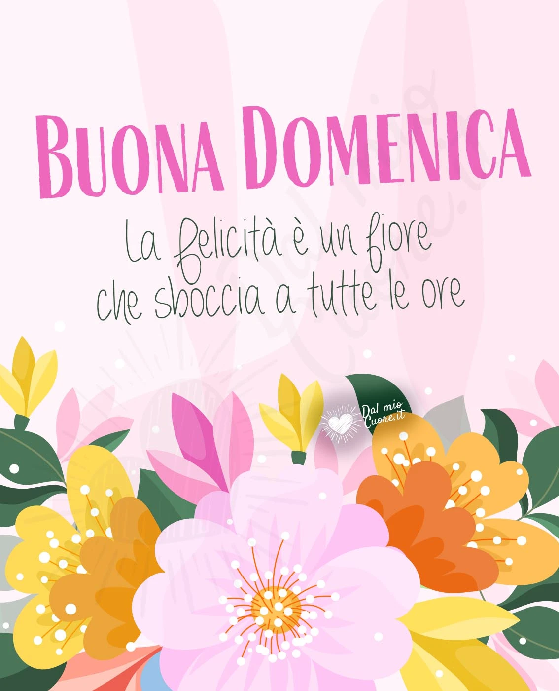Buona domenica con frase sulla felicità
