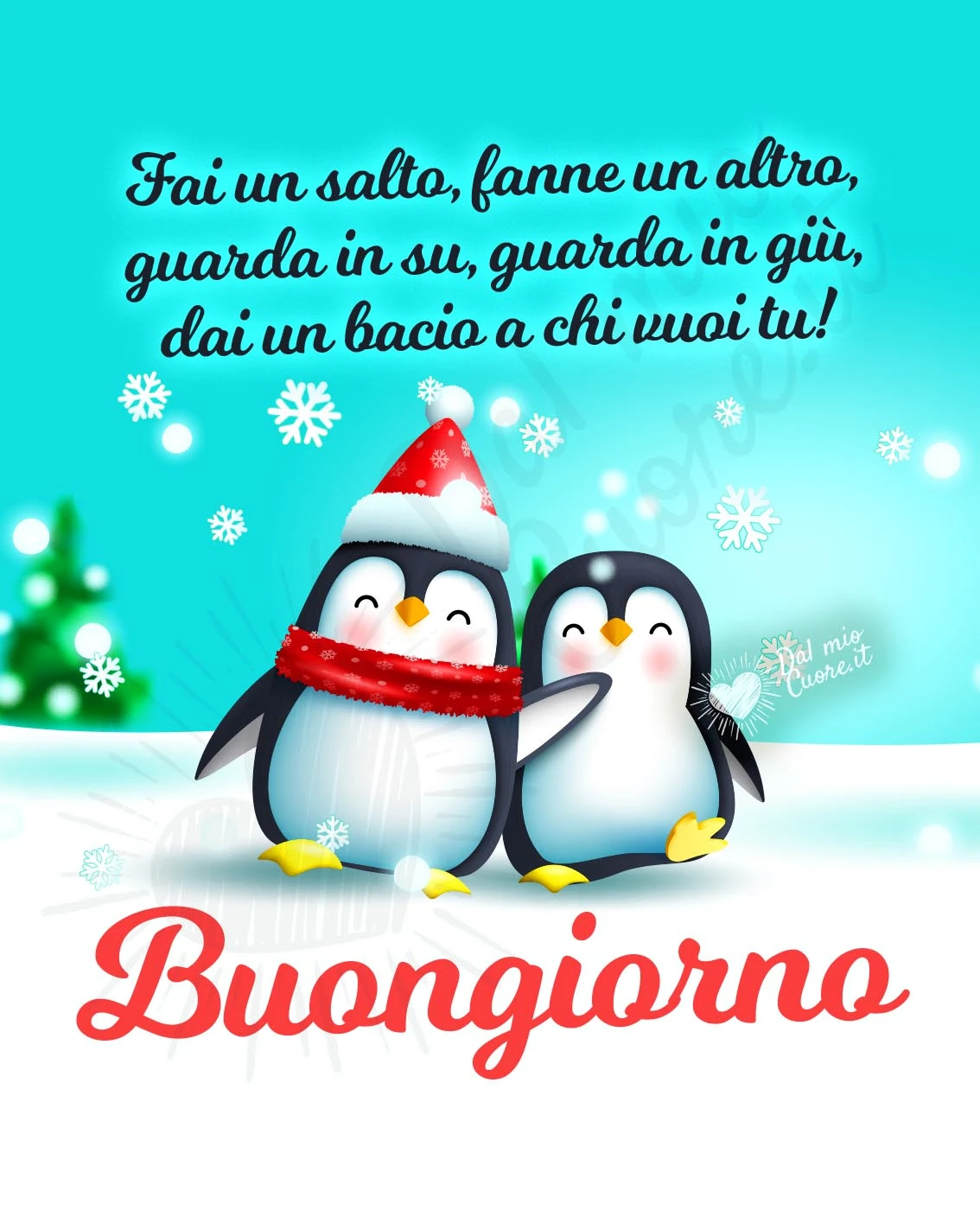 Imm buongiorno invernale divertente con pinguini e filastrocca Imm buongiorno invernale divertente con pinguini e filastrocca