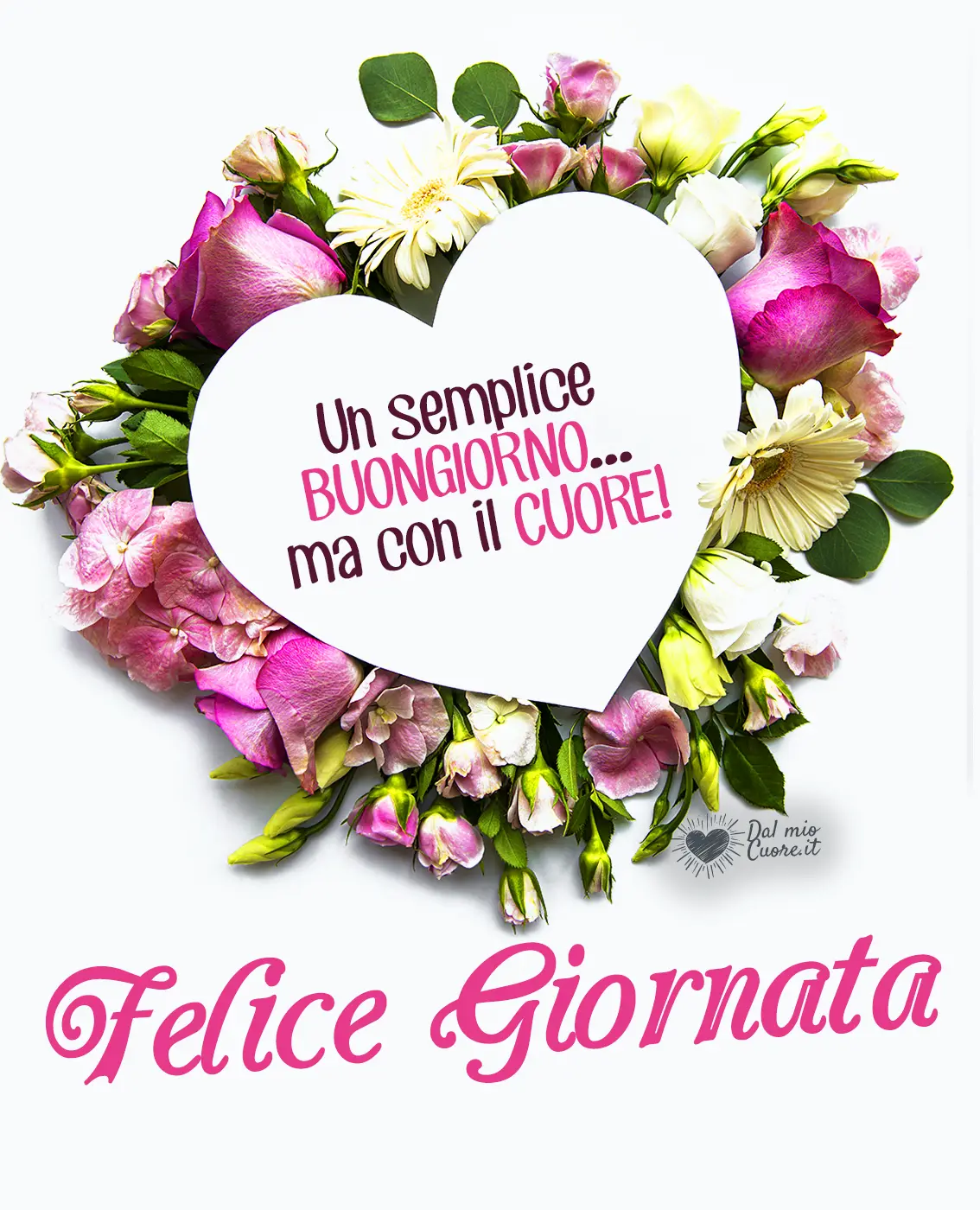 Un semplice buongiorno... ma con il cuore! Felice giornata Un semplice buongiorno... ma con il cuore! Felice giornata