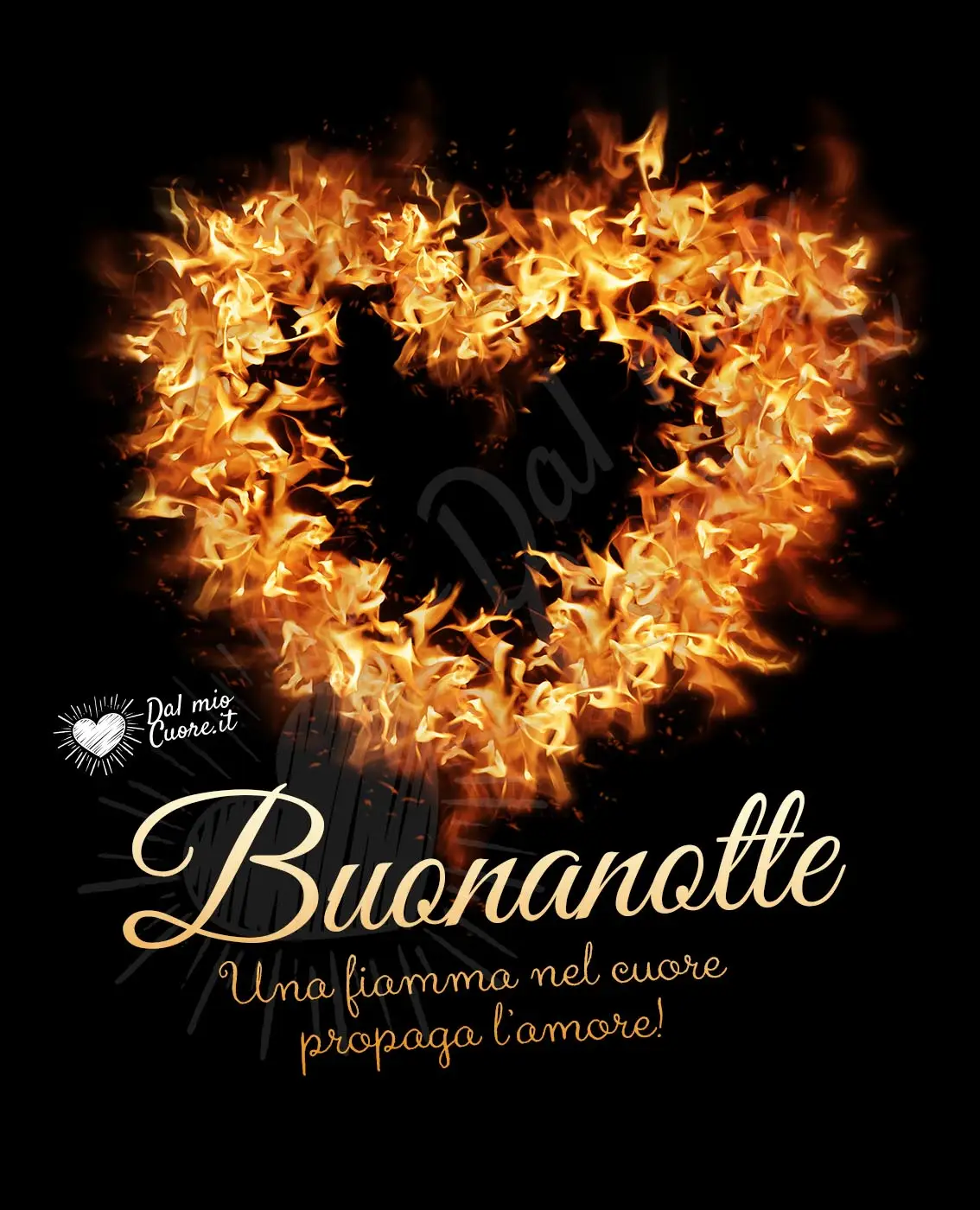 Buonanotte Frasi. Una fiamma nel cuore propaga l’amore!