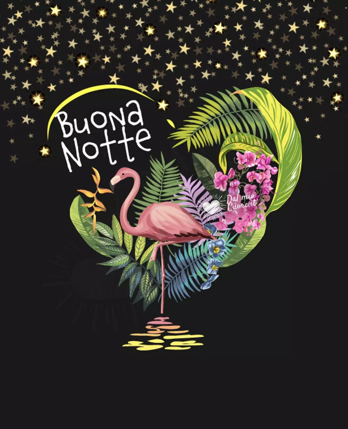 Buona notte estiva con flamingo