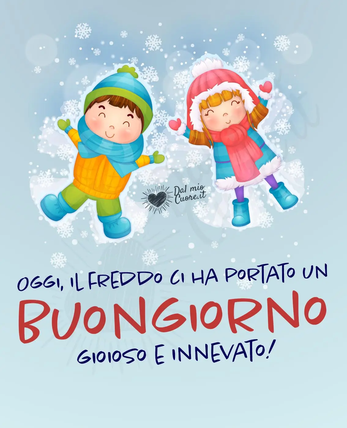 Oggi, il freddo ci ha portato un buongiorno gioioso e innevato!