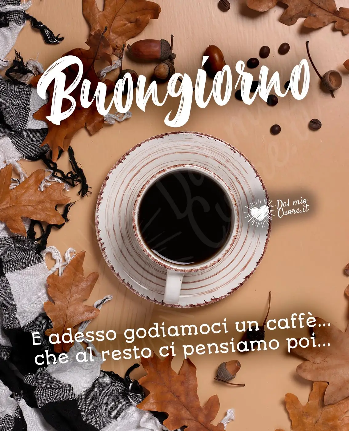 Immagini Buongiorno autunnali con frasi. E adesso godiamoci un caffè...