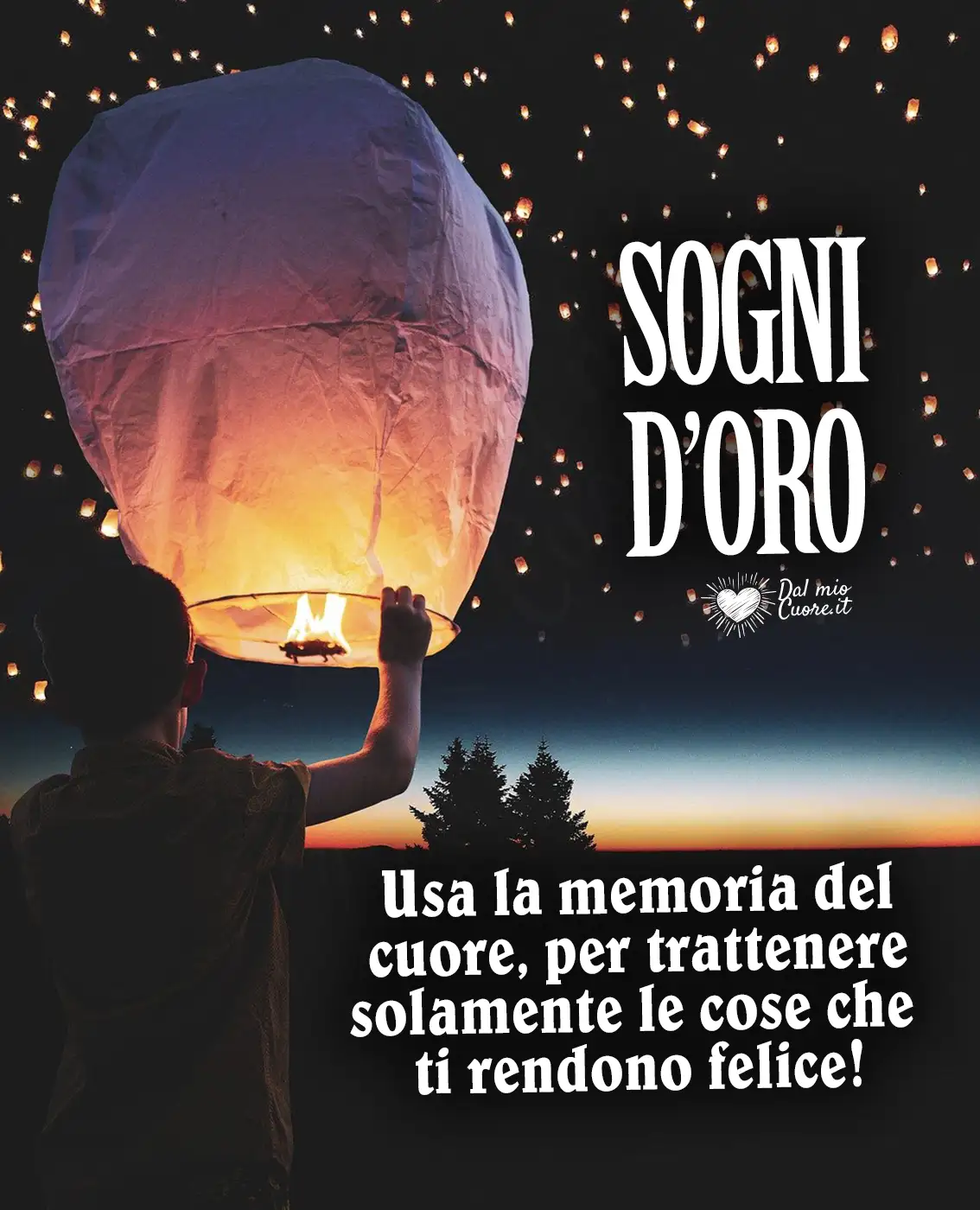Usa la memoria del cuore, per trattenere solamente le cose che ti rendono felice! Sogni d'oro Usa la memoria del cuore, per trattenere solamente le cose che ti rendono felice! Sogni d'oro