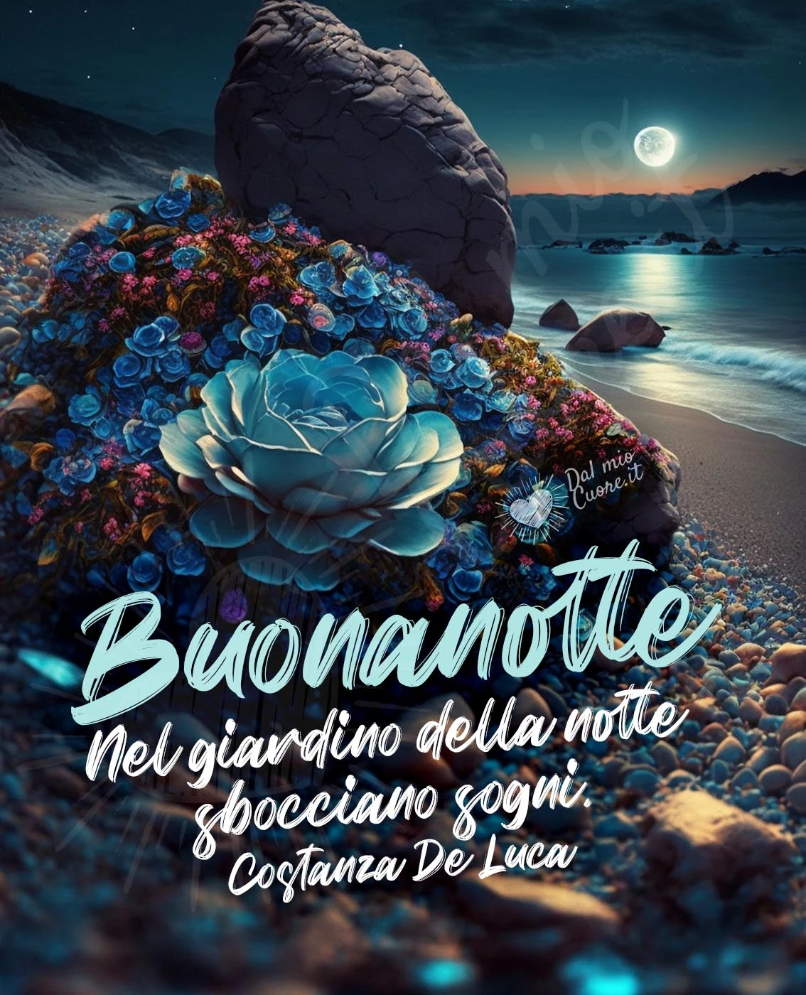 Buonanotte frasi. Nel giardino della notte sbocciano sogni