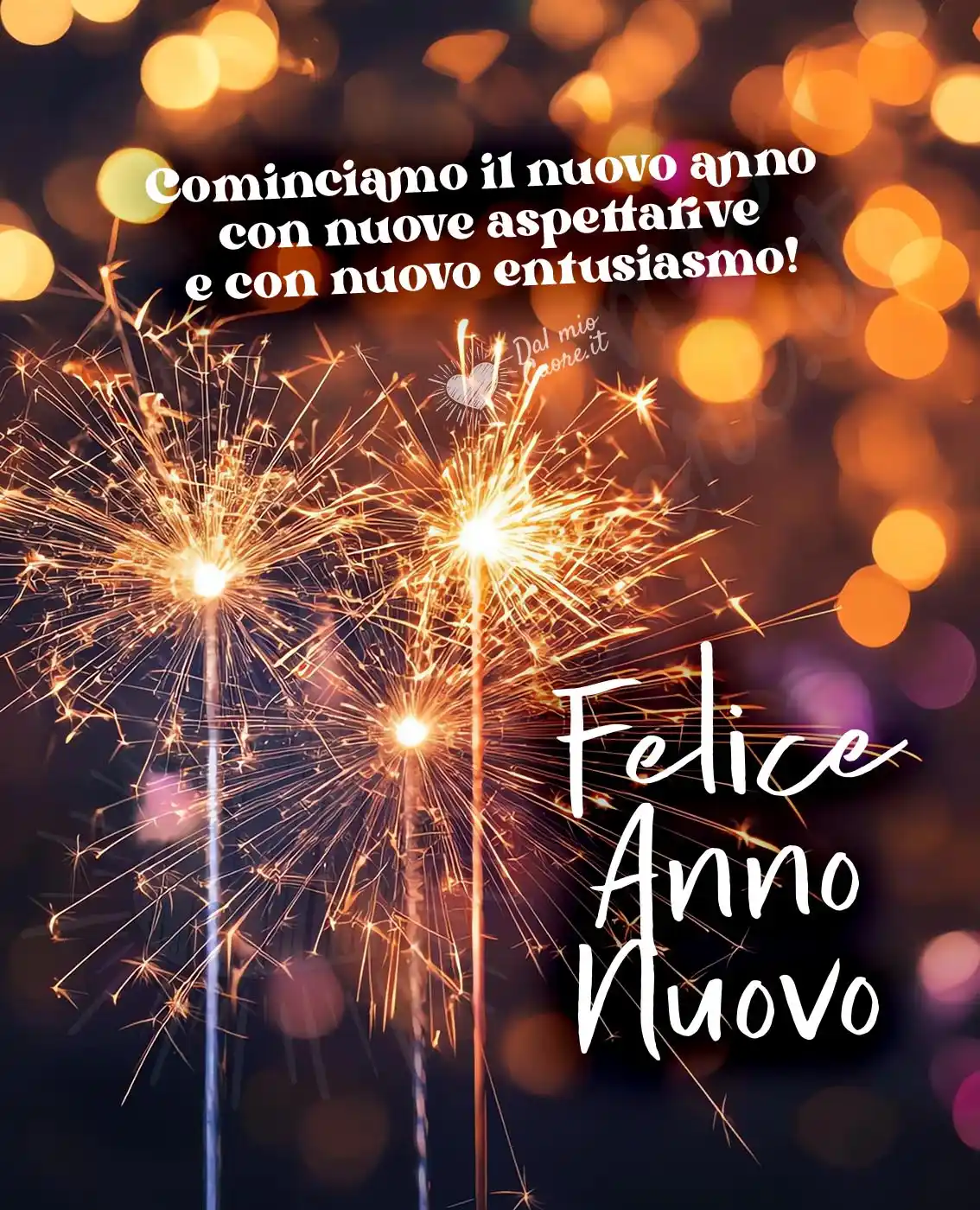 Felice Anno Nuovo. Cominciamo il nuovo anno con nuove aspettative e con nuovo entusiasmo!