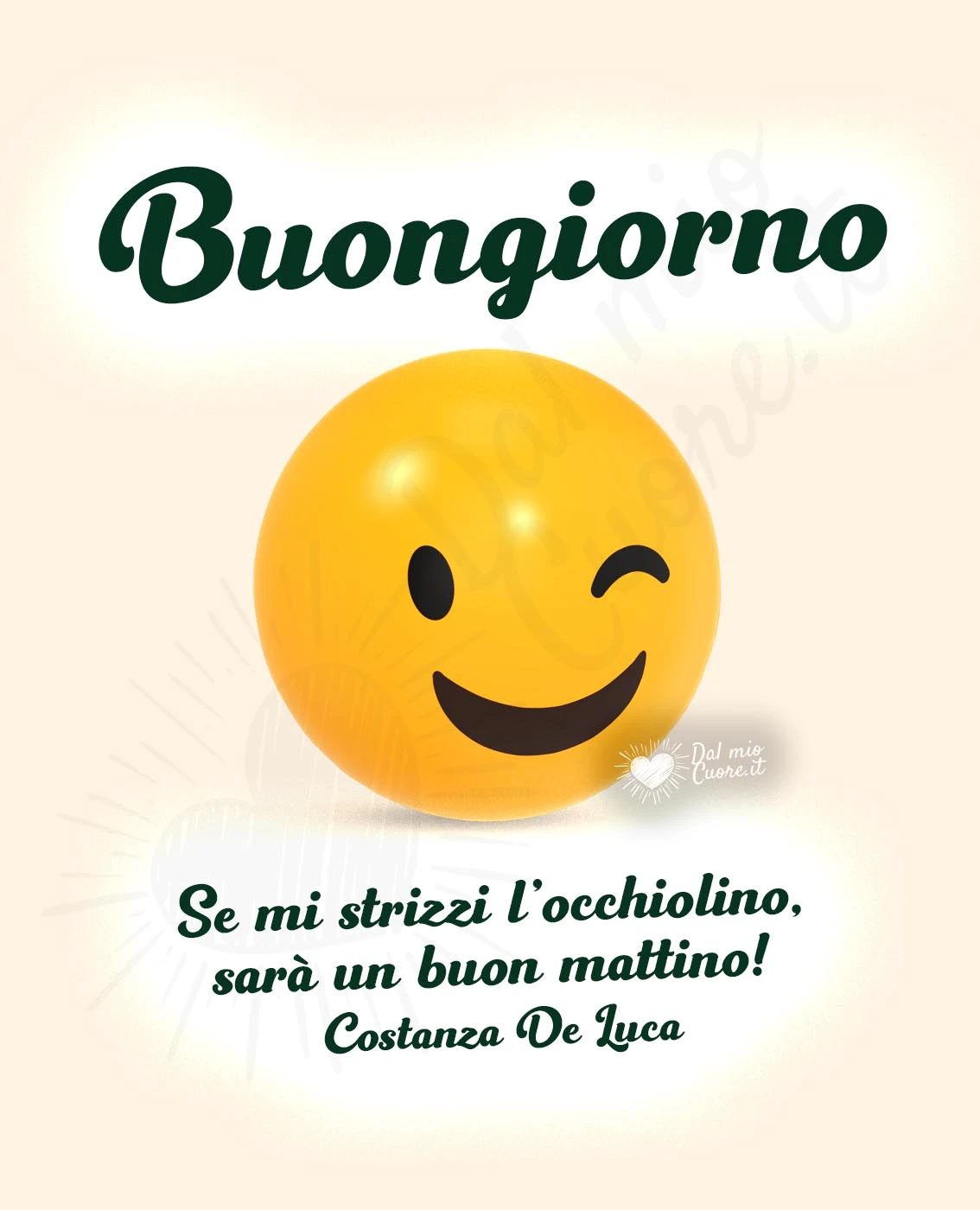 Se mi strizzi l'occhiolino, sarà un buon mattino! Buongiorno