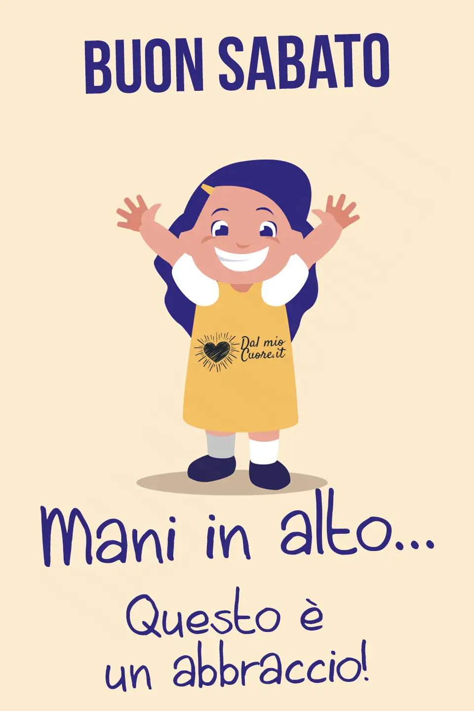 Mani in alto... questo è un abbraccio! Buon sabato Mani in alto... questo è un abbraccio! Buon sabato