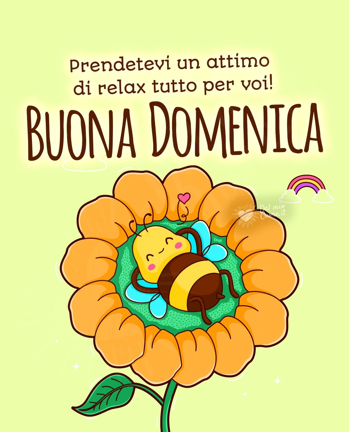 Buona domenica con frase: Prendetevi un attimo di relax tutto per voi