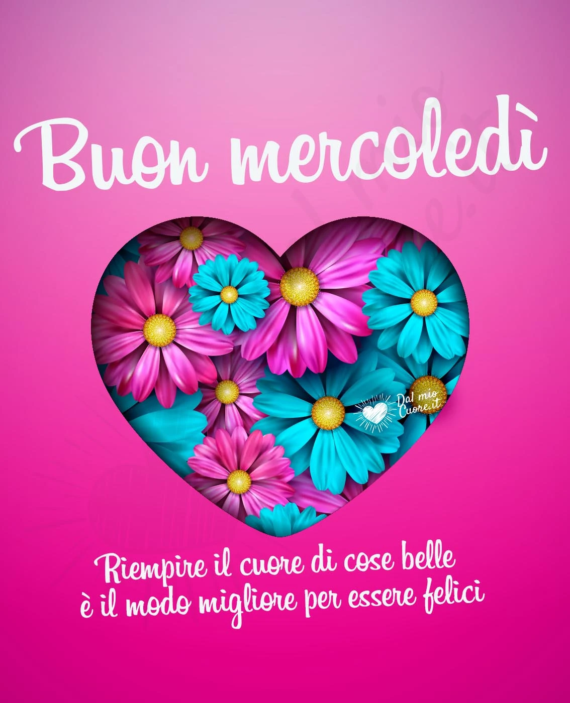 Buon mercoledì con frase sulla felicità
