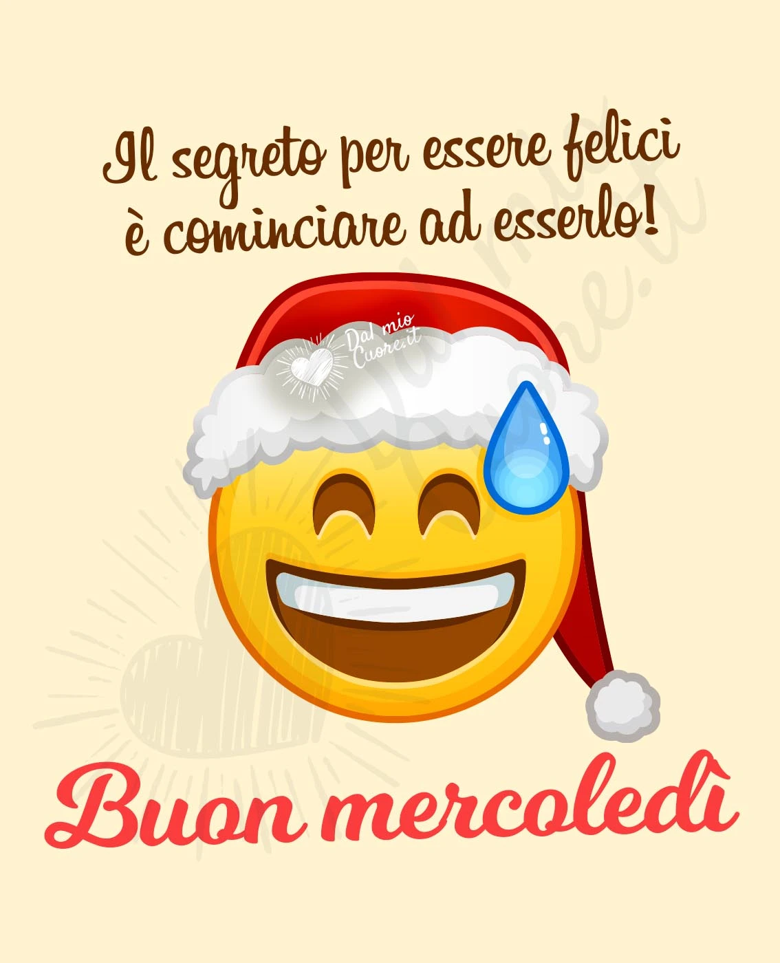 Immagine buon mercoledì natalizia con emoji