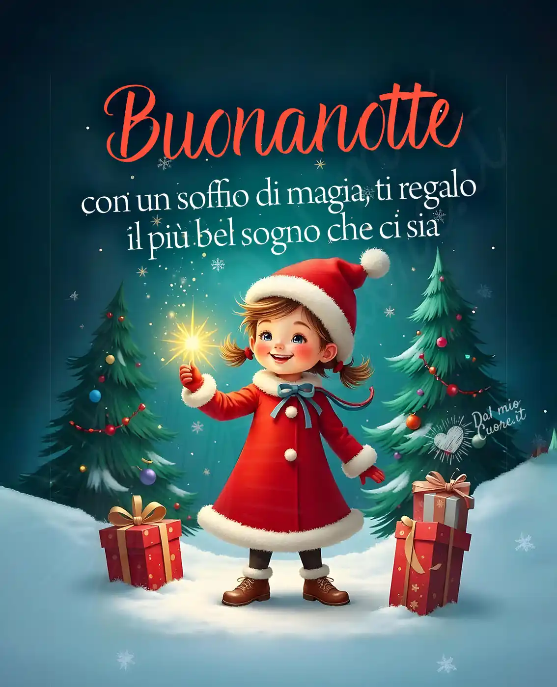 Buonanotte. Con un soffio di magia, ti regalo il più bel sogno che ci sia