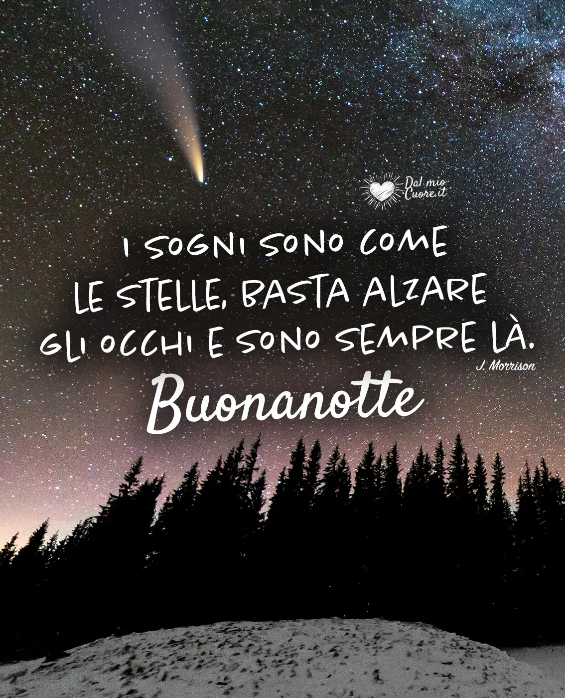 I sogni sono come le stelle, basta alzare gli occhi e sono sempre là. Buonanotte