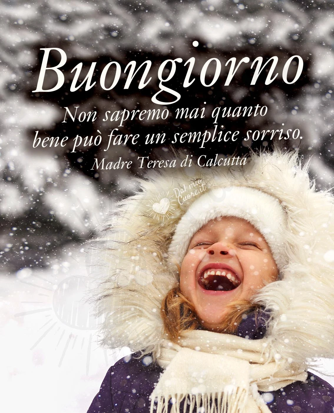 Buongiorno. Non sapremo mai quanto bene può fare un semplice sorriso