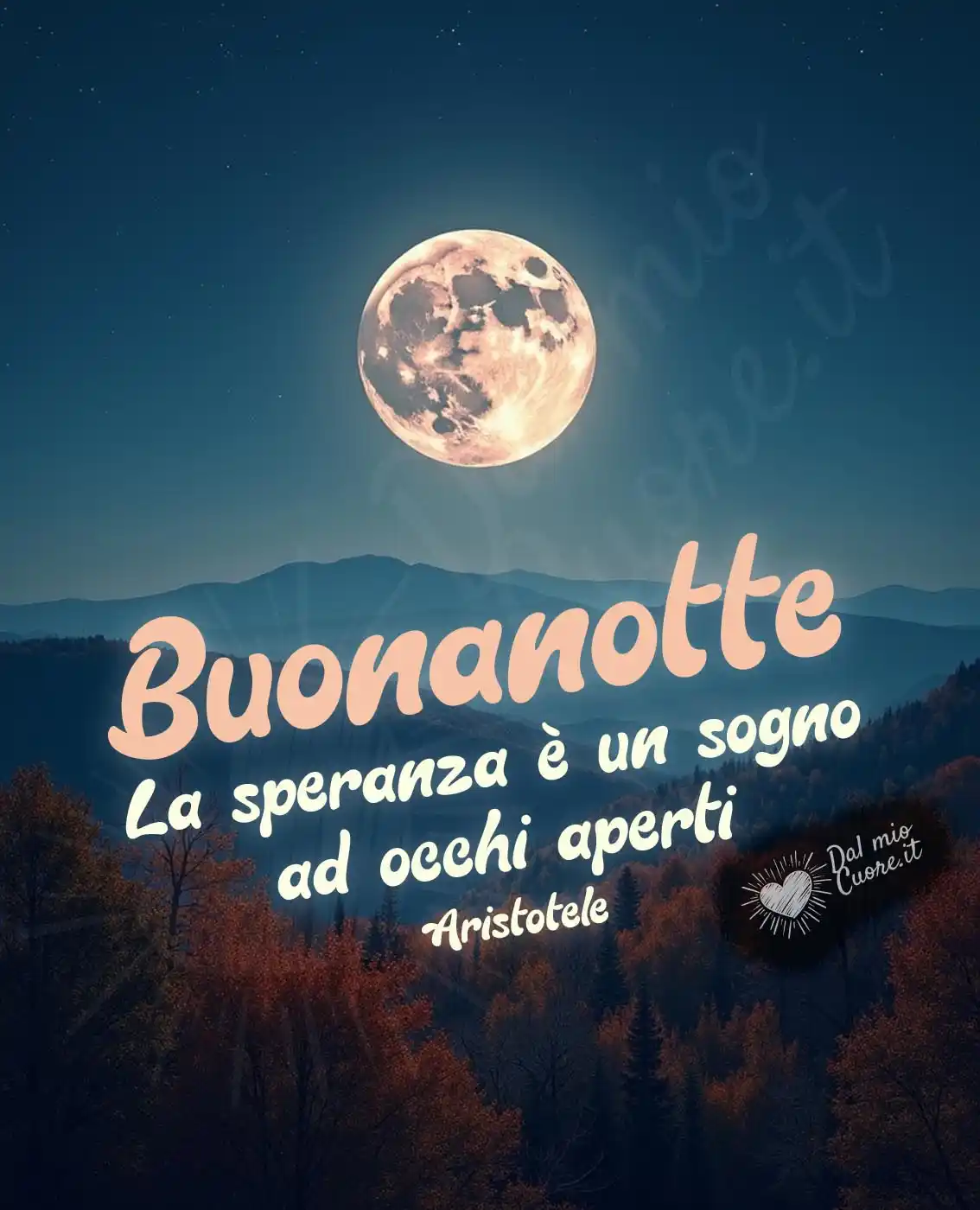 Buonanotte Frase. La speranza è un sogno ad occhi aperti