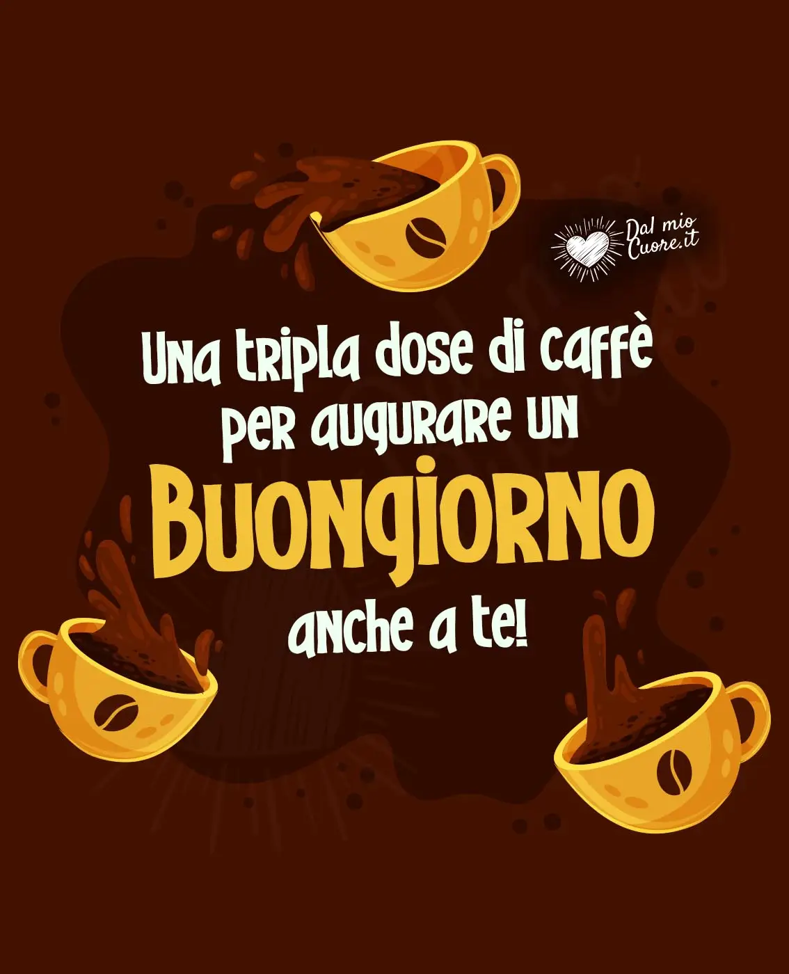 Una tripla dose di caffè per augurare un buongiorno anche a te! Una tripla dose di caffè per augurare un buongiorno anche a te!