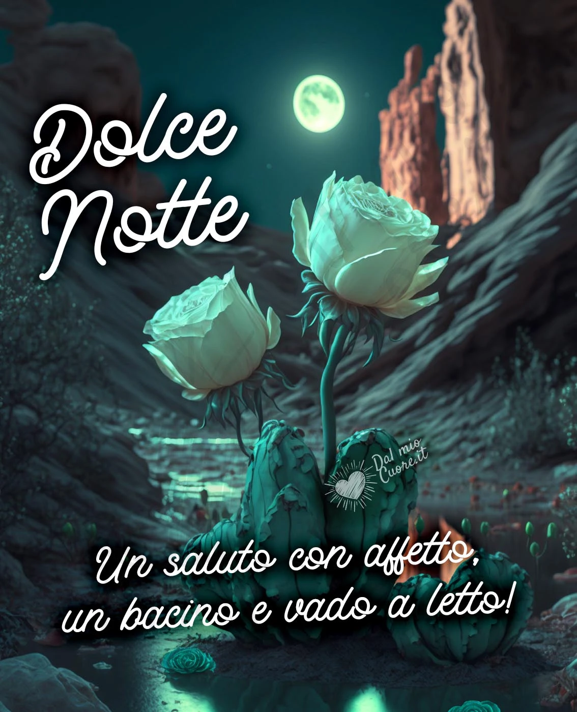 Dolce Notte! Un saluto con affetto, un bacino e vado a letto! Dolce Notte! Un saluto con affetto, un bacino e vado a letto!