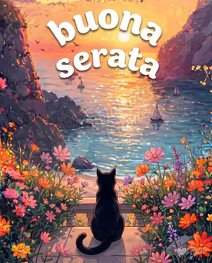 Buona serata: gattino in relax al tramonto