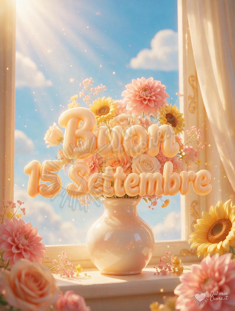 Buon 15 Settembre: Fiori luminosi e un raggio di sole per te