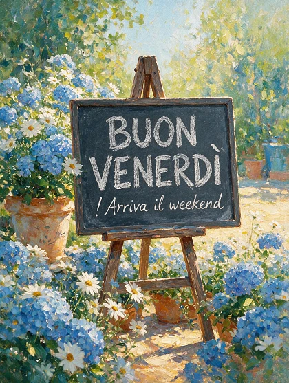Buon venerdì con fiori freschi e sole splendente