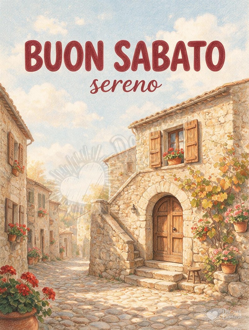 Buon Sabato tra i vicoli fioriti del borgo