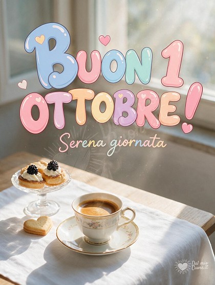 Tazzina di caffè espresso su piattino in ceramica, accanto a un'alzatina con pasticcini artigianali illuminata dal sole del mattino.