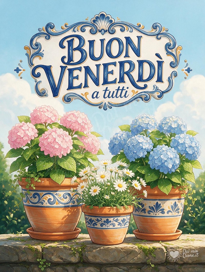 Buon Venerdì con fiori e sole del mattino