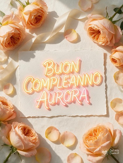 Inquadratura dall'alto con elegante cartoncino in carta vergata, boccioli di rose da giardino, nastro di raso e luce solare limpida.