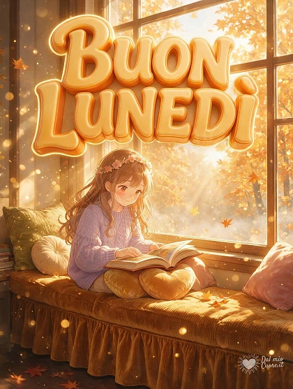 Buon lunedì con una lettura rilassante e foglie autunnali