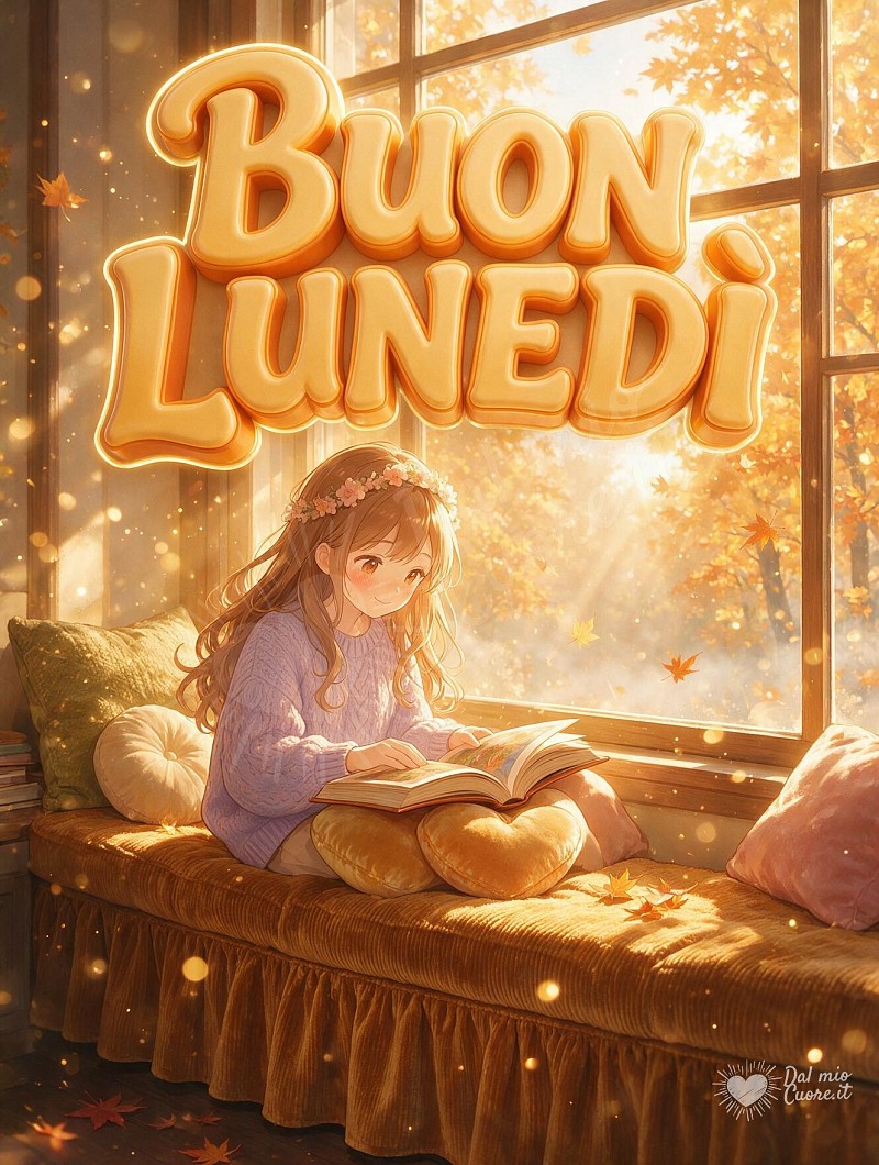 Buon lunedì con una lettura rilassante e foglie autunnali