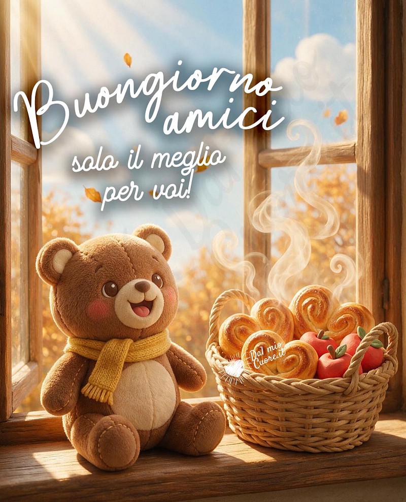 Buongiorno con soffici dolci e sole d'autunno
