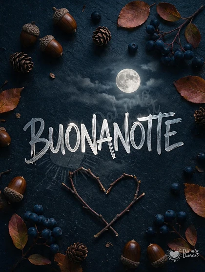 Buonanotte con elementi del bosco autunnale