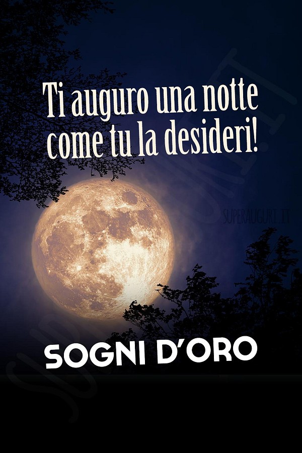 Ti auguro una notte come tu la desideri! Sogni d'oro!