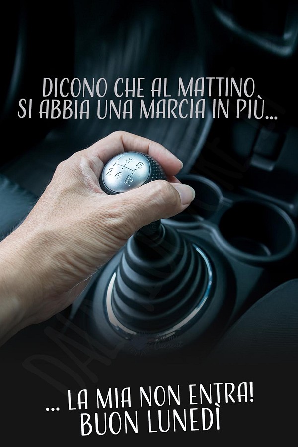 Dicono che al mattino si abbia una marcia in più... la mia non entra! Buon lunedì