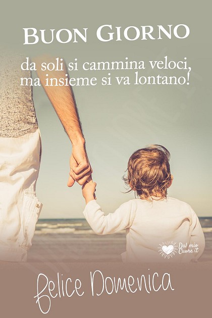 Da soli si cammina veloci, ma insieme si va lontano! Felice domenica