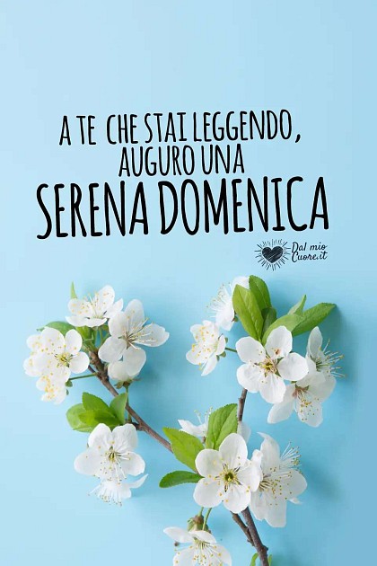 A te che stai leggendo, auguro una Serena Domenica