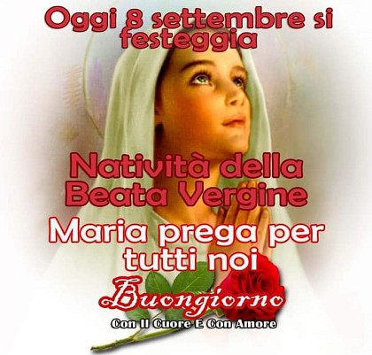 Oggi 8 settembre si festeggia la natività della Beata Vergine