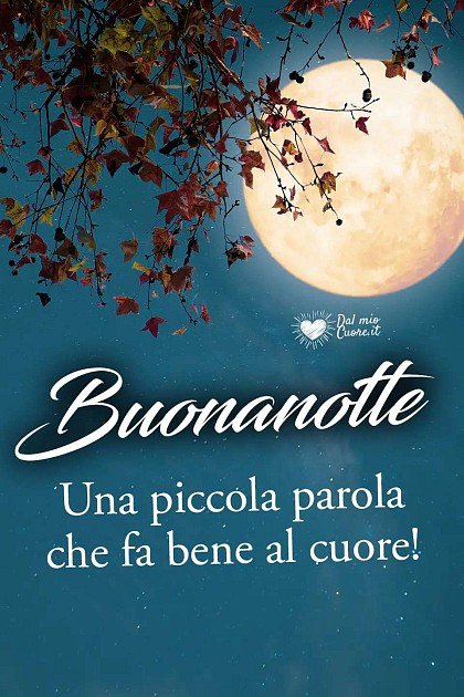 Buonanotte, una piccola parola che fa bene al cuore!