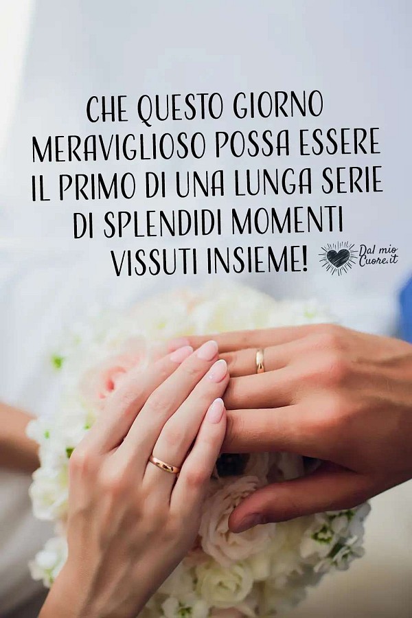 Che questo giorno meraviglioso possa essere il primo di una lunga serie...