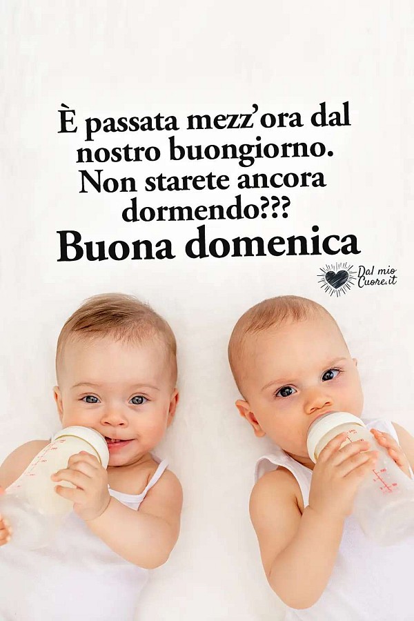 È passata mezz’ora dal nostro buongiorno. Non starete ancora dormendo??? Buona domenica