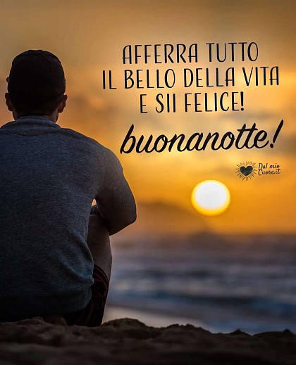 Afferra tutto il bello della vita e sii felice! Buonanotte