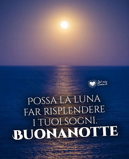 Possa la luna far risplendere i tuoi sogni. Buonanotte