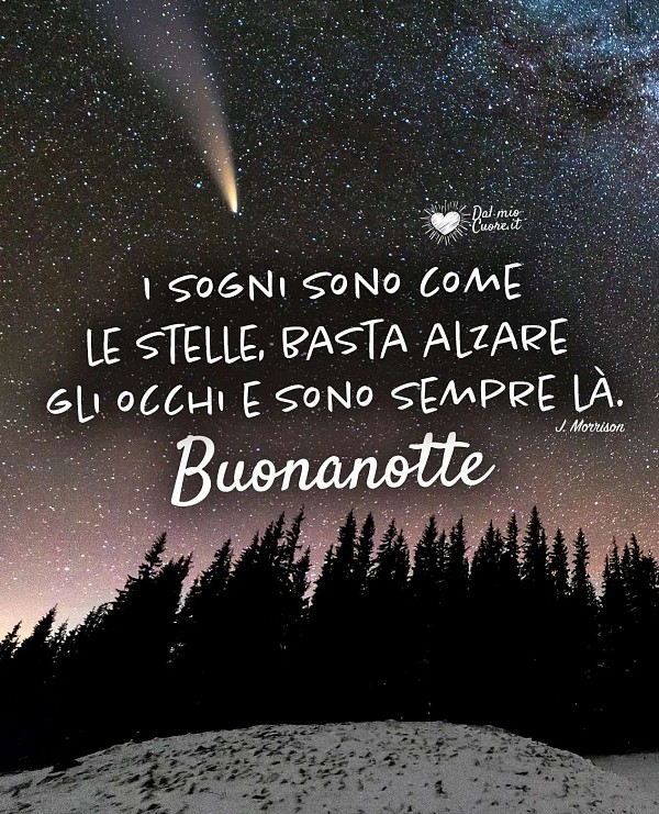 I sogni sono come le stelle, basta alzare gli occhi e sono sempre là. Buonanotte