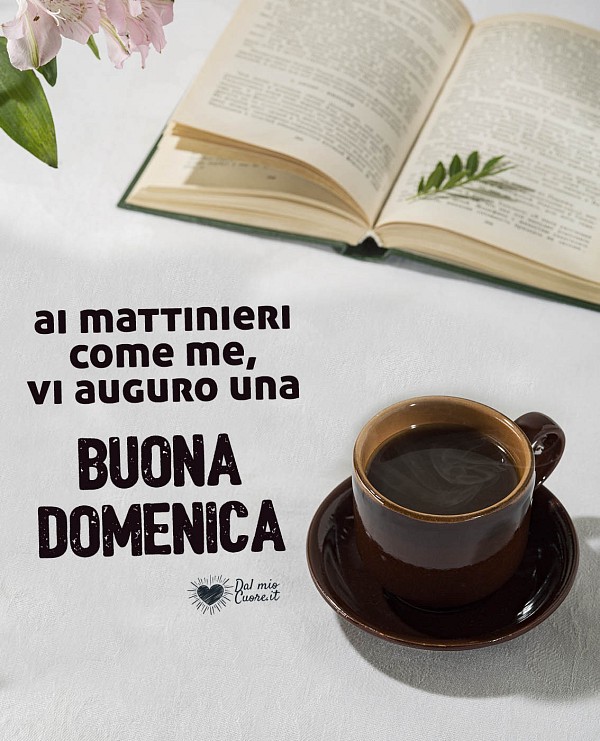 Ai mattinieri come me, vi auguro una Buona Domenica