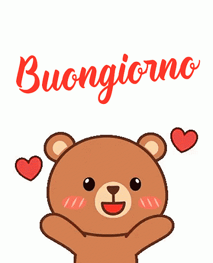Buongiorno (GIF Animata di un orsetto che manda i bacini)