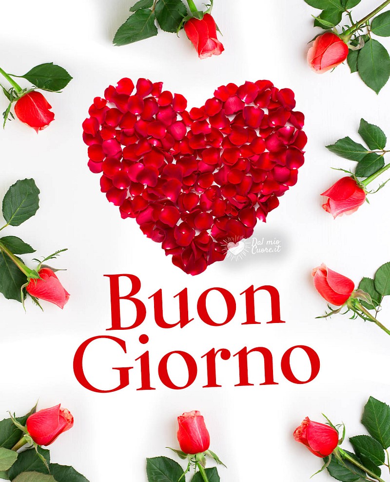 Buon Giorno con un cuore di petali
