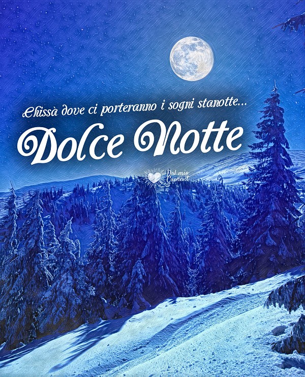 Chissà dove ci porteranno i sogni stanotte... Dolce notte