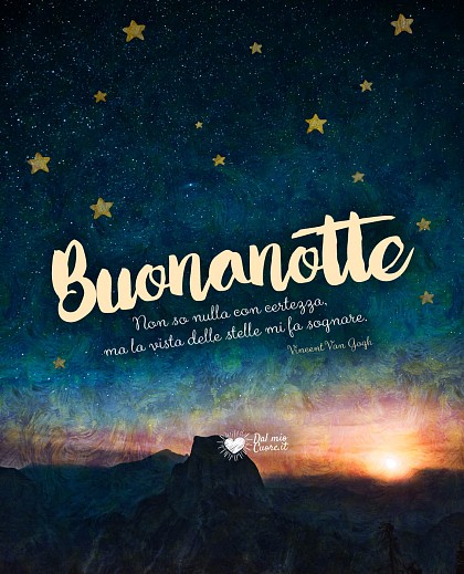 Non so nulla con certezza, ma la vista delle stelle mi fa sognare. Buonanotte